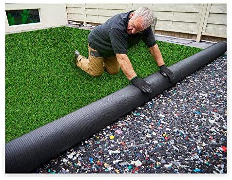 MDEKOR Kunstrasenteppich Outdoor - Kunstrasen wetterfest, Rasenteppich Meterware Grün 220x200 cm, Balkon Bodenbelag wasserdurchlässig mit Drainage 200 cm breit in Echtrasen-Optik