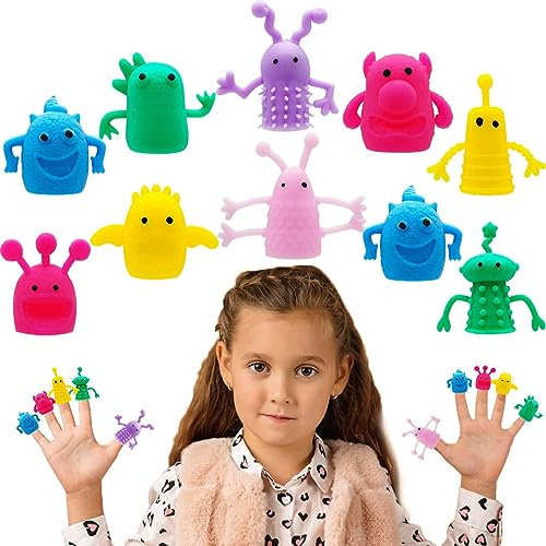 20pcs Monster Finger,Fingerpuppe Monster,Fingerpuppen für Kinder aus Gummi,Finger Monster Silikon,Monster Fingerpuppen,Geeignet für Halloween, Cosplay-Party, Osterparty