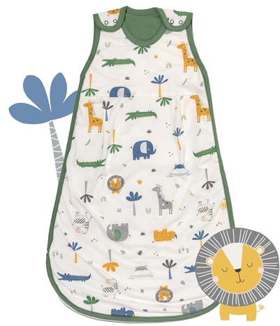 schlummersack Schlafsack Baby Sommer 70 cm dünn Dschungel | Babyschlafsack Sommer 1.0 Tog 1 Tog Baby Schlafsack Sommer | Sommer Schlafsack Baby Baumwolle Frühling