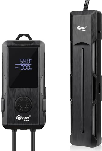 hygger Submersible Aquarium Heater 500W : Dual Quartz Glass Fish Tank Thermostat with Led Digital Display Controller-APS Auto Protection Heater for 220-510L Freshwater SaltWater Fish Tank
