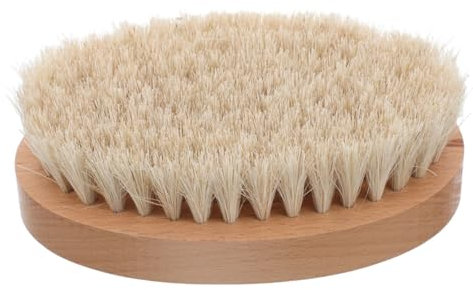 Beavorty Cepillo para Herraduras De Crin De Caballo Cepillo De Zapatos Mango De Madera Cerdas Suaves para Limpiar y Pulir Botas para Quitar El Polvo y Lustrar Zapatos Exterior