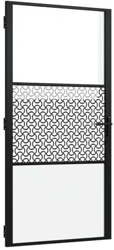 vidaXL Porte intérieure Noir 102.5 x 201.5 cm, Salle de séjour, Porte Moderne, rectangulaire, Verre trempé, élégant, séparateur Robuste