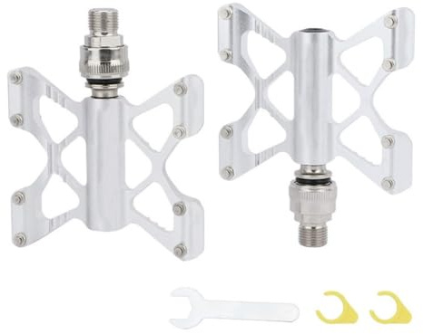 BlissfulAbode Pedali per bici pieghevoli a sgancio rapido per mountain bike, in lega di alluminio ultraleggero con cuscinetto sigillato DU, battistrada antiscivolo, design con taglio CNC, albero da 14