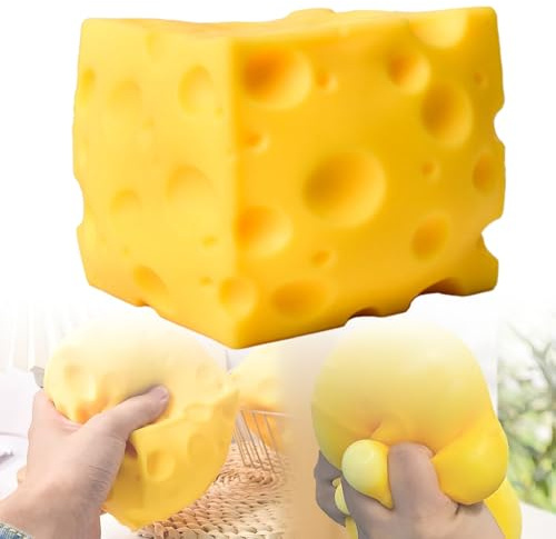 Cheese Squishy Fidget Toy, 10Cm Squishy Toys | Cute Sensory Fidget Stress Balls For Adults Stress & Anxiety Relief, Party Favors & Birthday Gifts (Cheese ,1 Pcs)