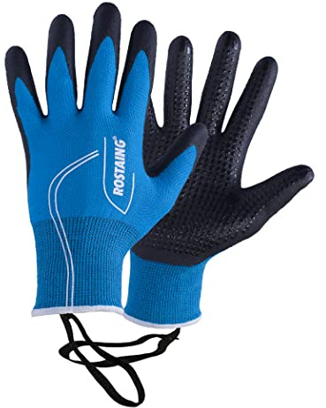 ROSTAING Gants CANADA - Paire de Gants de Travail Tactile - Pour les Travaux de Précision en Milieu Frais - Gants pour Travaux Abrasifs, Noir/turquoise