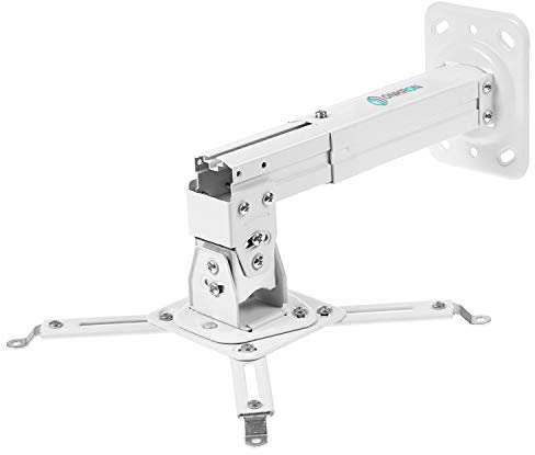 ONKRON Ceiling Wall Projector Mount Weight up to 10 kg, Universal Projector Ceiling Mount, Tilt & Swivel, Home Cinema Accessories K3A-W White