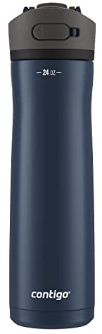 Contigo Ashland 2.0 Leak-Proof Water Bottle with Lid Lock and Angled Straw, Dishwasher Safe, Interchangeable Lid, 24oz, Blueberry