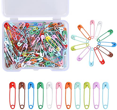 Laughhe Sicherheitsnadeln 120 Stück, 19 mm Mini Sicherheitsnadeln, rostbeständig, Nähnadeln für Kleidung, Basteln, Schmuckherstellung, Nähen, Quilten (Mehrfarbig)