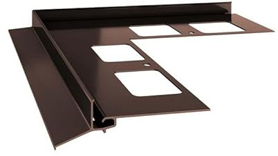 Renoplast® Esquina de aluminio 90° para perfil de alero K102 Marrón | Acabado de terrazas | Suelos de baldosas sobre mortero adhesivo | Sistemas de drenaje de agua | Perfil angular | Anticorrosión