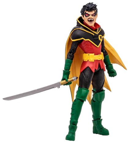 McFarlane Toys DC Multiverse Robin (DC vs. Vampires) Gold Label Action Figure - 7 Inches Detailed Collectible with 22 Articulation Points and Vampire-Hunting Accessories