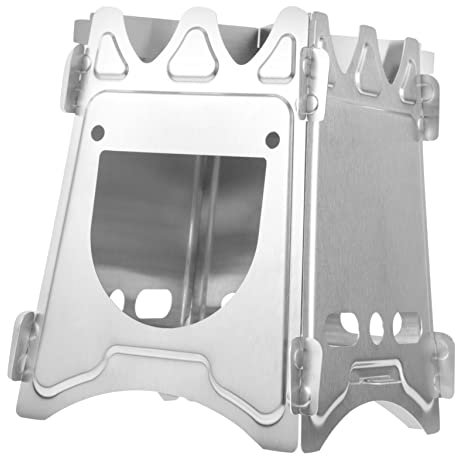 Holibanna Stainless Steel Folding Wood Burning Camping Stove Mini Cooker for Outdoor Camping Cooking Heater