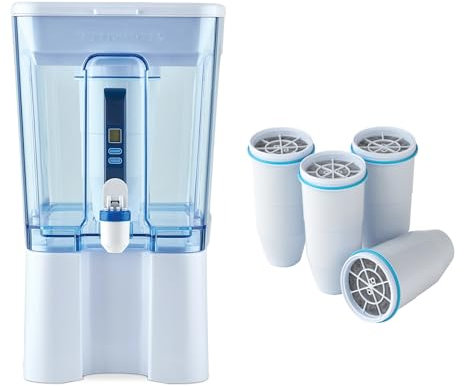ZeroWater Dispensador de filtro de agua de 12,3 l con 6 filtros avanzados de 5 niveles, certificado IAPMO para reducir el plomo y PFOA/PFOS