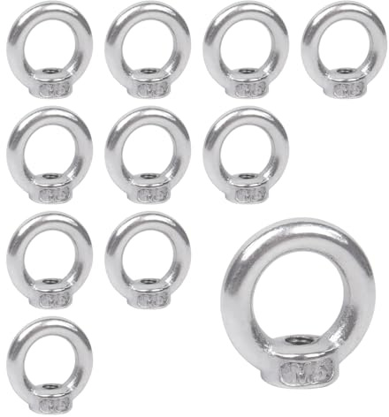 Dado ad anello M5, 12 pezzi 304 in acciaio inox 304, dado ad anello con occhiello M6, occhielli ad anello per accessori di sollevamento, dado ad anello