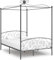 THOYTOUI Himmelbett-Gestell Grau Metall 140 x 200 cm, Bettsystem Seniorenbett Polsterbett Tagesbett Geeignet für Hotel Mehrbettzimmer Schlafzimmer Gästezimmer