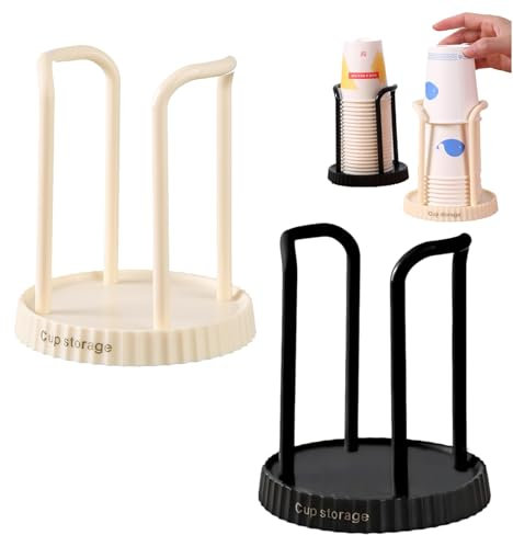 Generico Dispensador para vasos de papel (2 unidades) Portavasos de plástico para tazas de té, soporte para expositor para tazas, dispensador para vasos de plástico, porta vasos de café