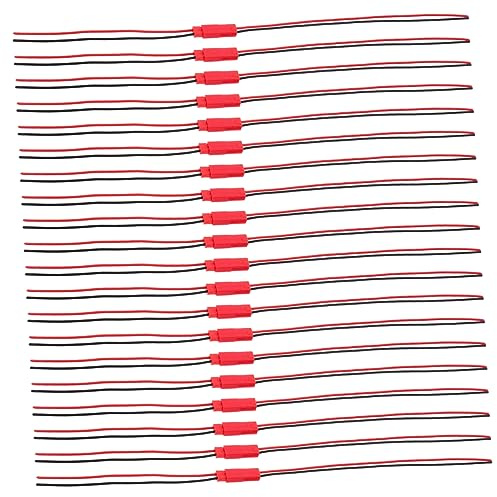 PartyKindom 20 Sets 2 Pin Connector Male Female Plug Wire Kit, 100mm 150mm Red Black Terminal Extension Cables for Electrical Wiring and Industrial Connection