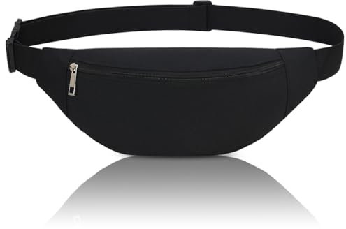 Bauchtasche Hüfttasche Herren Damen Klein Gürteltasche Sport Bum Hip Bag Männer Frauen Waist Fanny Pack für Reise Wandern Hundetraining Outdoor (Schwarz)