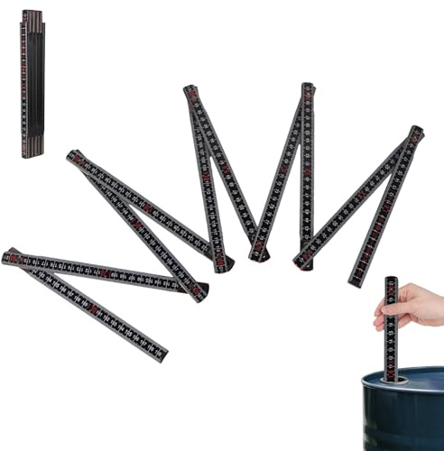 lasuroa Oil Tank Measuring Stick, 10 Fold 78 Solid Wood Folding Fuel Gauge Stick Ruler for Deep Storage Tanks (Black)