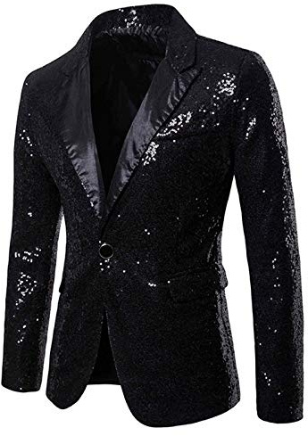 Chaqueta Traje Hombre de Lentejuelas Blazer Chaquetas Vestir Brillante Americanas Fiesta con Botones para Boda Esmoquin para Hombres Abrigo Trajes Chaqueta Carnaval Ropa Formal Doradas con Solapa