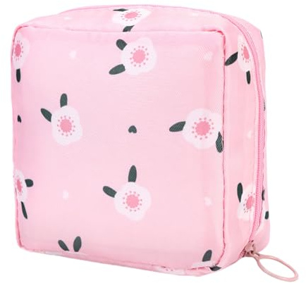 Pochettes de rangement discrètes féminines avec fermeture éclair sécurisée et matériaux déchirables pour articles d'hygiène individuels, sac d'accessoires sanitaires en polyester portable
