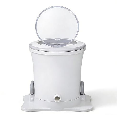 Asciugatrice Portatile Compatta per Centrifuga Manuale Mini Asciugatrice Manuale Non Elettrica per Campeggio Appartamenti Dormitori(White)