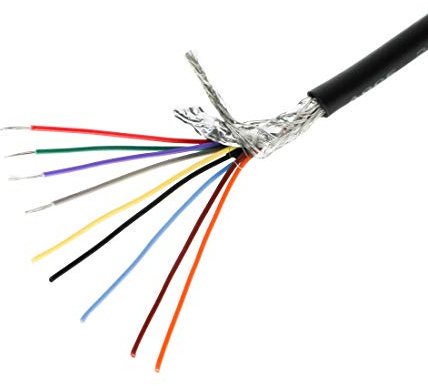 YIOVVOM 28 AWG 9/C CMP Plenum Rated Double Shielded Security RS232 Data Cable - 16 Feet - Use for DB9 Serial Adapters