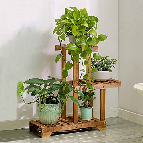 XJHOME 3 Niveles Planta Soporte al Aire Libre Interior Soporte de Flores de la Planta Soportes de exhibición de la Planta de la Escalera Estante de la Esquina Jardines de la Esquina, 55x25x66cm