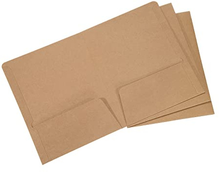 PATIKIL Two-Pocket Folders, 3 Pack A5 Size Letter Files Portfolio Storage Organizer Folder for Office Business, Brown