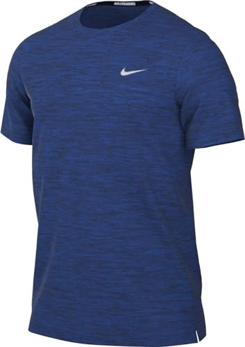 Nike Men's M Nk Df Uv Miler Ss Short Sleeve top, Game Royal/Midnight Navy/Reflective Silv, M