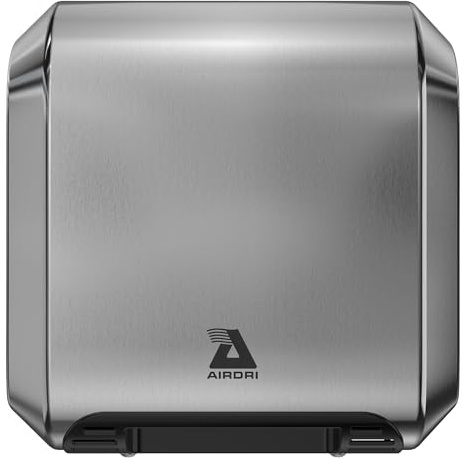 Airdri ComfortDRI Automatic Warm Air Hand Dryer - 1.7kW Low Noise Motor - 15-Second Dry Time - 67dBA Noise Output - ADA Compliant - Ideal for Small Workplaces - Stainless Steel