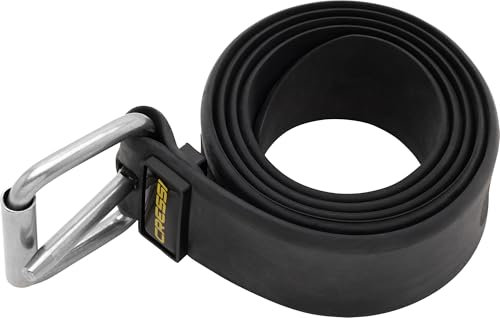 Cressi Marseillaise Ultra Belt Black 4mm, Cintura Tipo Marsigliese in Pura Gomma per Immersioni e Apnea Unisex Adulto, Nero, Taglia Unica