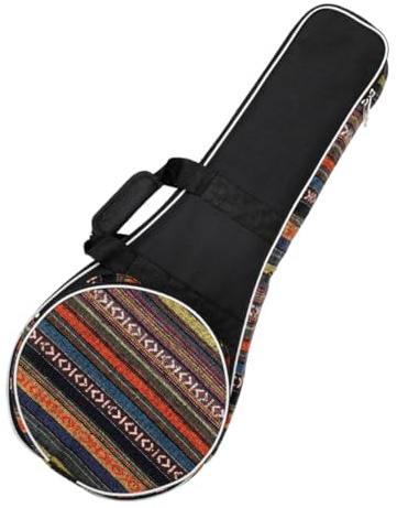 BESTonZON Mandolinentasche aus Oxford Stoff im Nationalstil Dicker Gepolsterter Rucksack mit Schnallen Bequem für Reisen und Mandolinen Aufbewahrung
