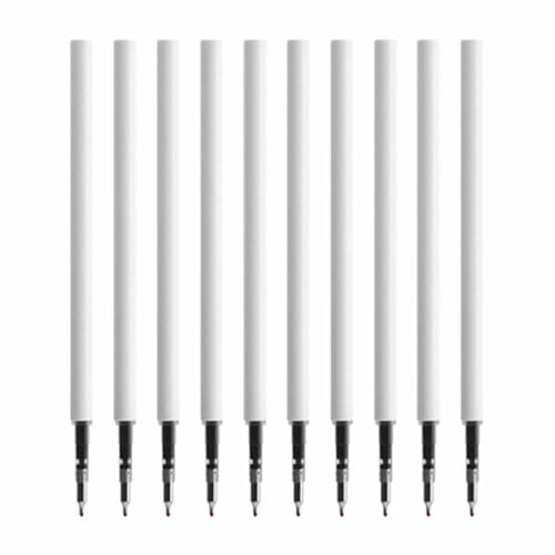 10 ricariche di ricambio per penne gel, retrattili, 0,5 mm, inchiostro nero, punta fine, strumento di scrittura liscia, per prendere appunti, scrittura quotidiana (standard)