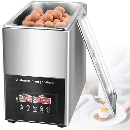 Olla de huevos comercial con control de microcomputadora, calentamiento rápido para huevos duros y blandos, equipo de restaurante de acero inoxidable de grado alimenticio
