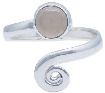 Ring 925 Silber Rosenquarz rosa Stein größenverstellbar Edelstein echt Silber Damen Sterling Silber Geschenk (MRV-102-07)