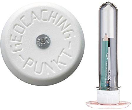 GEO-VERSAND Vermessungspunkt - mit Petling + Logbuch + Bleistift, weiß, 11095