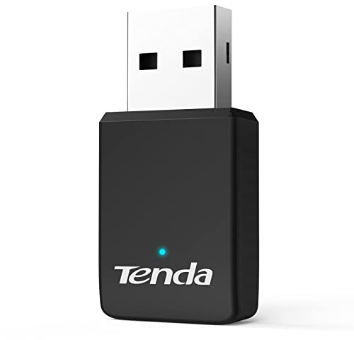Tenda U9 AC650 Wi-Fi Dongle – Dual Band Wireless USB Adapter for PC, Desktop and Laptop – Mini Size – Plug & Play – Supports Windows XP/7/8/8.1/10/11, Black