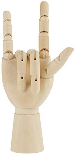HEEPDD Mano di Legno di Arte, Mano articolata Mobile Flessibile Fingers Art Disegno Manichino Modello per Home Office Desktop Decor