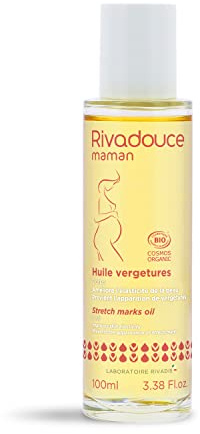 Rivadouce - Huile Anti Vergetures Grossesse Bio - Huile Haute Tolérance - 100 ml - Répare, Nourrit et Assouplit la Peau - Non Gras - Pour Toutes les Futures Mamans