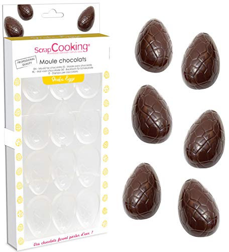 SCRAP COOKING - Moule Rigide Œufs en Chocolat - 12 Empreintes Œufs de Pâques - Accessoire Pâtisserie Qualité Professionnelle - 6753