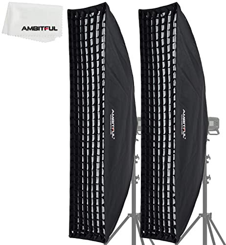 AMBITFUL 2X 35x160cm Rejilla de Nido de Abeja Rectangular Softbox para Foto Strobe Estudio Flash Softbox Bowens Mount (2PCS FW35X160)