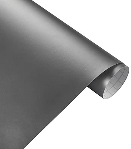 Selbstklebende Vinyl Autofolie, Blasenfrei Lackschutzfolie DIY PVC Wrap Styling Autoaufkleber für Innen Außen, Motorrad, Grau 50 * 200cm