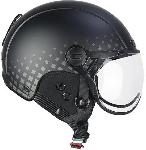 CGM EBI, Casco Sci Unisex Adulto, Nero Grigio Opaco, L (59cm)