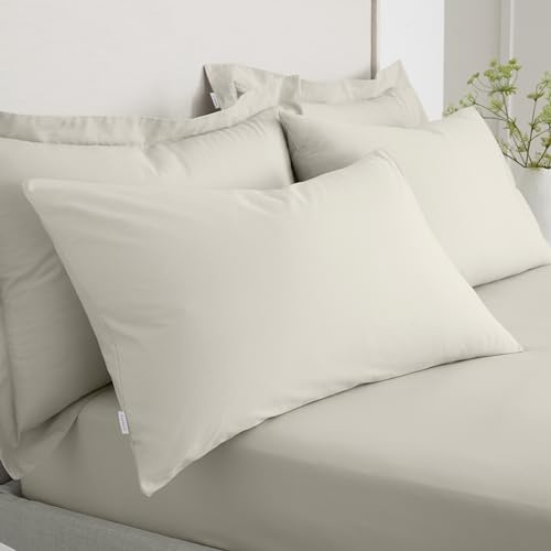 Bianca 200 Thread Count Cotton Percale Standard Pillowcase Pair Natural