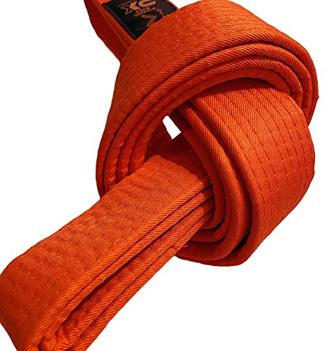 TEKKA BUDO Kampfsport Gürtel Orange - 220 cm x 4 cm - Orangegurt für Karate, Judo, Taekwondo, Jujutsu, Kickboxen, Ninjutsu