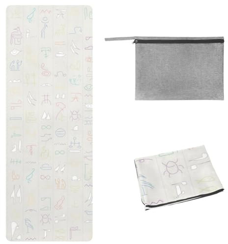 Eslifey Yoga-Handtuch, Ancient Emelents, rutschfest, schweißabsorbierend, für Hot Yoga, Pilates und Fitness, 185 x 68 cm