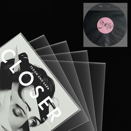 ZMDMAH 50 custodie per dischi in vinile da 7 pollici, 185 mm x 185 mm, trasparenti, antistatiche, per LP da 7 Single LP