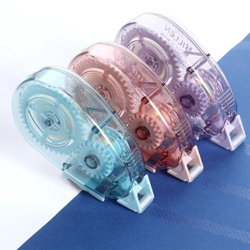 Lnngub 3 Pcs Double Sided Tape Dispenser,Glue Roller 8mm X 10m Glue Tape Scrapbook Glue Adhesive Glue Tape Roller for Crafting DIY Gift Wrapping Scrapbooking Supplies(Pink,Purple,Blue)