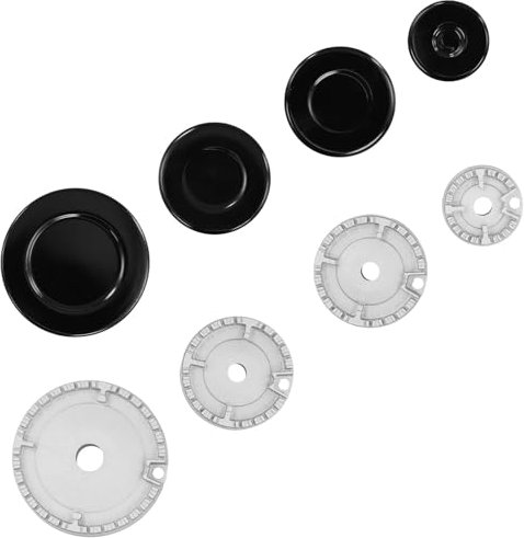 Chovbe Burner Crown Cap Replacement Kit - SABAF Compatible Gas Hob Covers for 4 Burner Gas Cookers, Durable & Easy to Clean, Small/Medium/Large Sizes