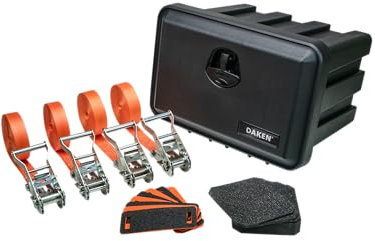 LOADCARE Kit de sécurité de chargement pour coffre de remorque de voiture - Étanche - Avec accessoires - 500 x 350 x 400 cm (avec 4 sangles d'arrimage, 8 protections de bords + 10 tapis antidérapants)